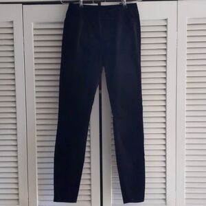 Eileen Fisher jet black skinny corduroy cords pull on pants leggings xxs